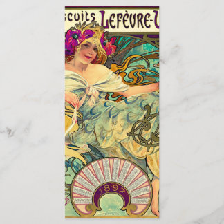 Biscuits Lefevre-Utile von Alphonse Mucha (1896) Menükarte