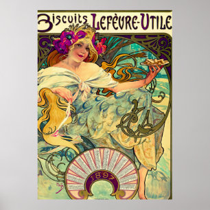 Biscuits Lefevre-Utile von Alphonse Mucha (1896) Poster