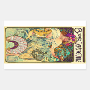 Biscuits Lefevre-Utile von Alphonse Mucha (1896) Rechteckiger Aufkleber