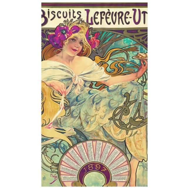 Biscuits Lefevre-Utile von Alphonse Mucha (1896) Tischdecke (Vorderseite)