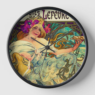 Biscuits Lefevre-Utile von Alphonse Mucha (1896) Uhr