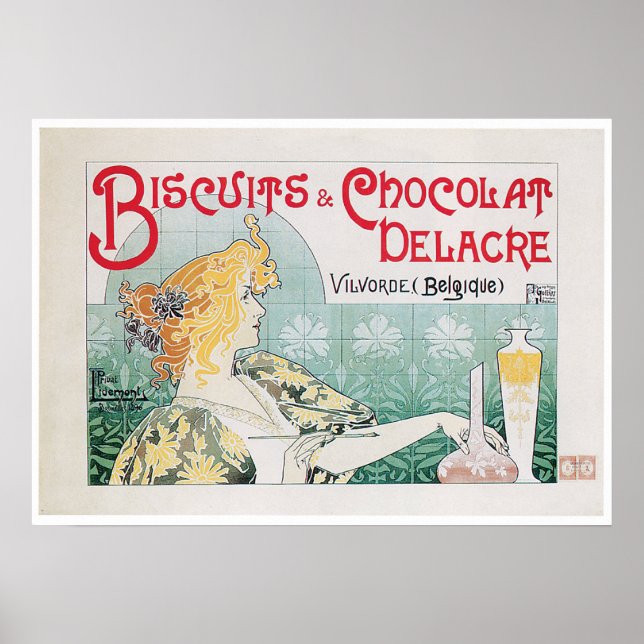 Biscuits Schokolade Vintage Lebensmittel und Kunst Poster (Vorne)