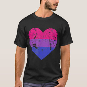 Biseual Pride LGBT Flag Liebe Herz T-Shirt