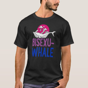 Bisexu Whale Bisexual Ocean Mountain Bi Pride Aest T-Shirt