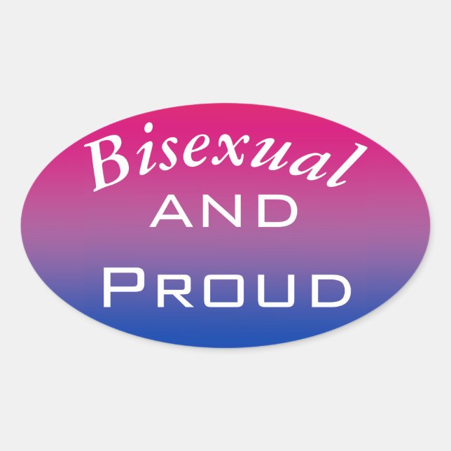 Bisexual and Proud  Ovaler Aufkleber (Vorderseite)