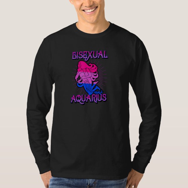 Bisexual Aquarius Zodiac Sign Birthday Horoscope L T-Shirt (Vorderseite)