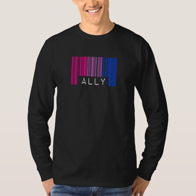 Bisexual Barcode Pride Ally Quee ästhetische Lgbtq T-Shirt (Vorderseite)