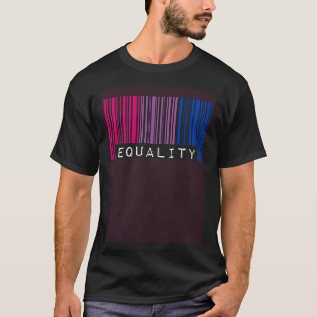 Bisexual Barcode Pride Equality Queer Aesthetic LG T-Shirt (Vorderseite)