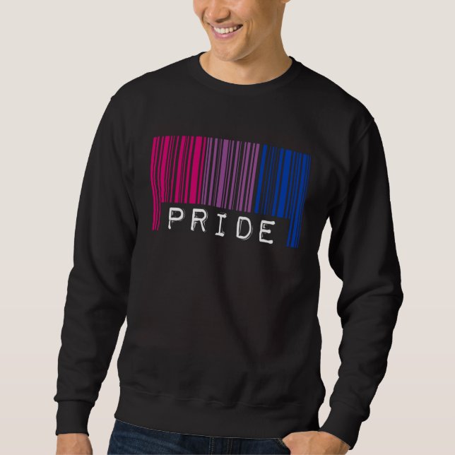 Bisexual Barcode Pride Month Queer Aesthetic LGBTQ Sweatshirt (Vorderseite)