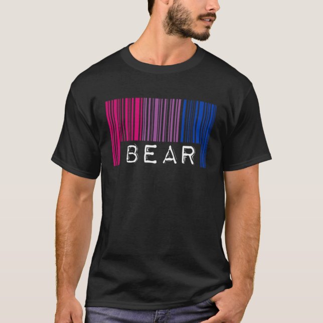 Bisexual Bear Barcode Cute and Chubby Bisexual Pri T-Shirt (Vorderseite)