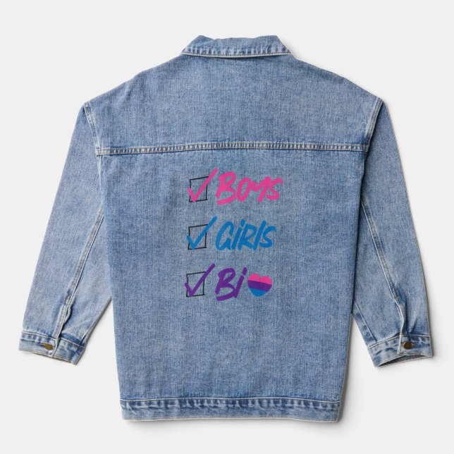Bisexual Bi Pride Flag Boys Girls Jeansjacke (Rückseite)