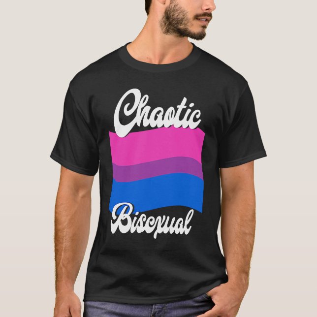 Bisexual Bi Pride Flag Chaotic Bisexual T-Shirt (Vorderseite)