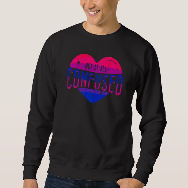 Bisexual Bi Pride Flag Herz nicht verwirrt Sweatshirt (Vorderseite)