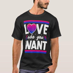 Bisexual Bi Pride Flag Herzliche Liebe Sie Gewollt T-Shirt
