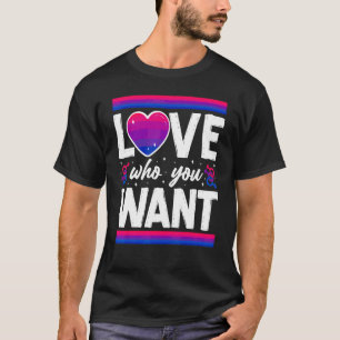 Bisexual Bi Pride Flag Herzliche Liebe Sie Gewollt T-Shirt