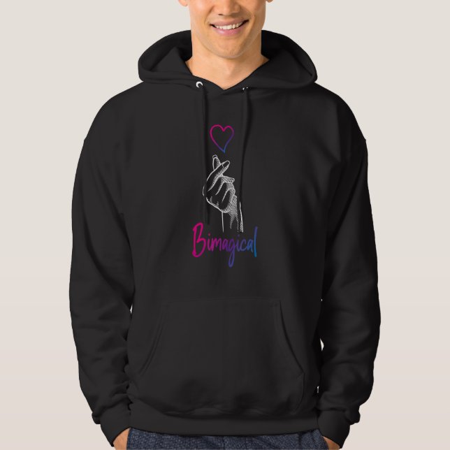 Bisexual Bi Pride Flag Pun Bimaginär Hoodie (Vorderseite)