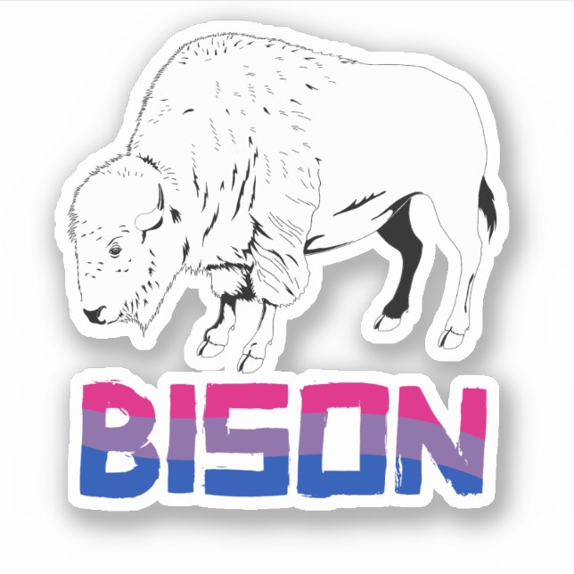 Bisexual Bison Aufkleber (Vorderseite)