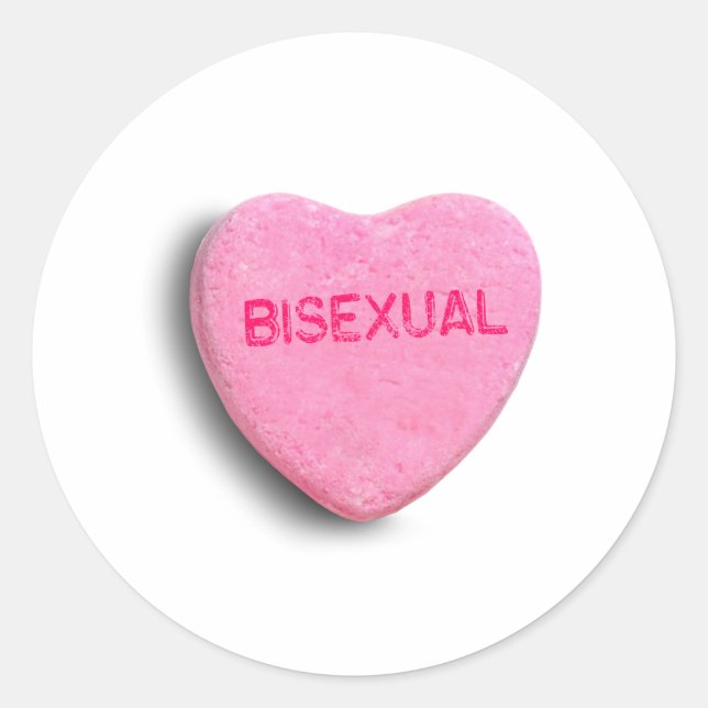 Bisexual Candy Heart Runder Aufkleber (Vorderseite)