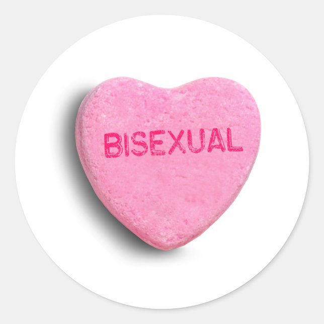 Bisexual Candy Heart Runder Aufkleber (Vorderseite)
