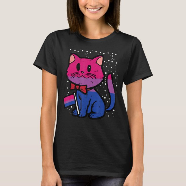 Bisexual Cat Flag Bi Pride Lgbtq Girls Kids Toddle T-Shirt (Vorderseite)