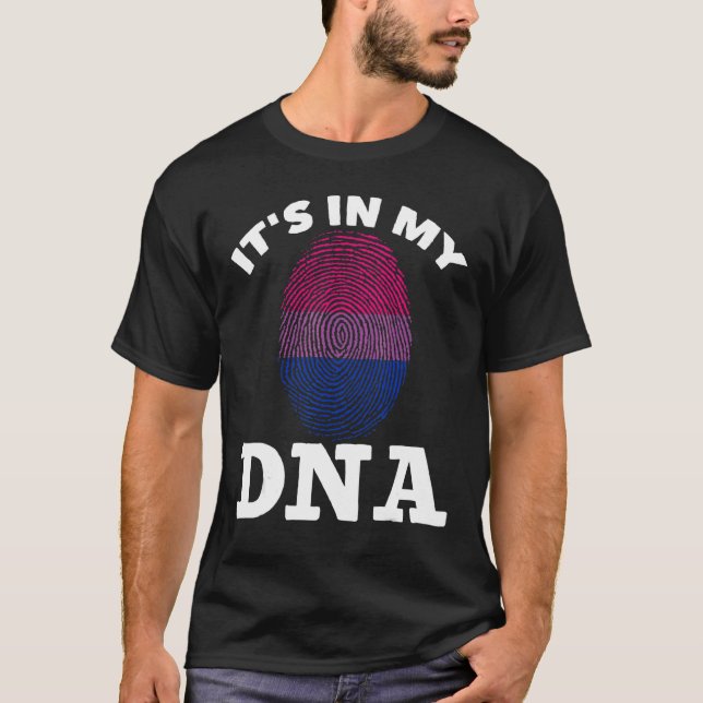 Bisexual DNA Bi Pride Fingerprint Equality Lgbtq B T-Shirt (Vorderseite)
