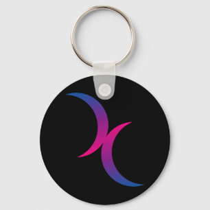 Bisexual double moons schlüsselanhänger