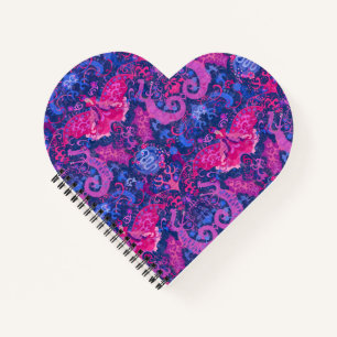 Bisexual Dragon Damask - Bi Pride Flag Colors Notizbuch