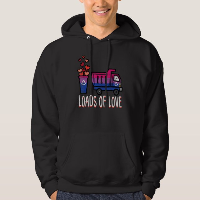 Bisexual Dump Truck Loads Of Love Bi Pride Flag Lg Hoodie (Vorderseite)
