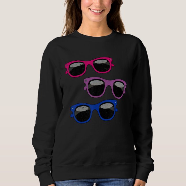 Bisexual Flag Coole Sonnenbrille Bi Pride Month Lg Sweatshirt (Vorderseite)