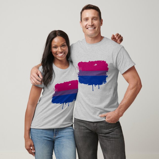 BISEXUAL FLAG DRIPPING T-Shirt (Unisex)