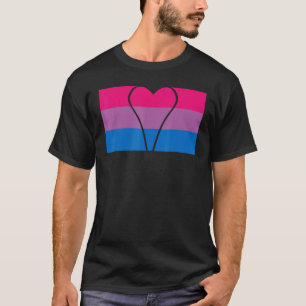 Bisexual Flag Herz Bisexualität Bi Herzschlag T-Shirt