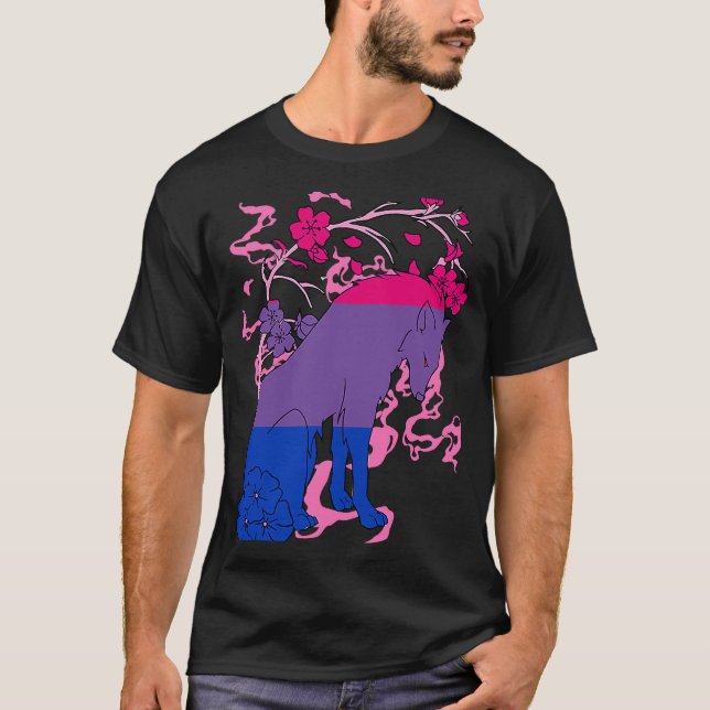 Bisexual Fox Blume Bi Pride Bisexuality LGBTQ Bis T-Shirt (Vorderseite)