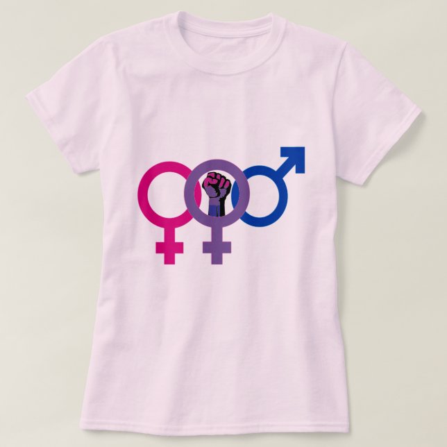 Bisexual-Frauen-Power LGBT T-Shirt (Design vorne)