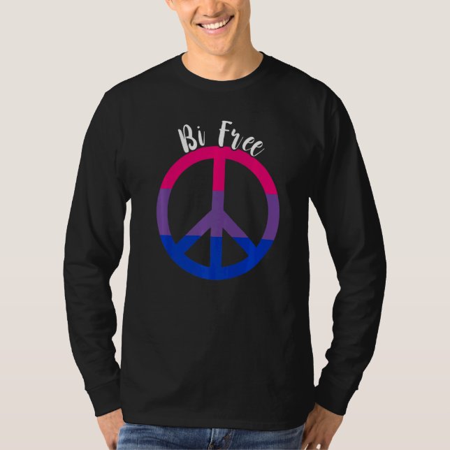 Bisexual Free Peace LGBTQ Bi Bisexual Pride Bisexu T-Shirt (Vorderseite)