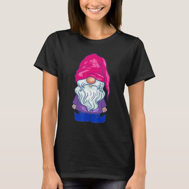 Bisexual Gnome Beanie Bisexual Pride LGBTQ Bisexue T-Shirt (Vorderseite)