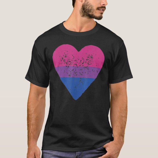 Bisexual Heart Bisexuality Bi Love Flag LGBTQ Prid T-Shirt (Vorderseite)