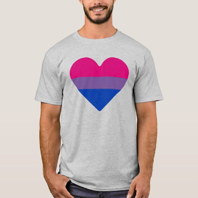 Bisexual Heart Pride T - Shirt (Vorderseite)