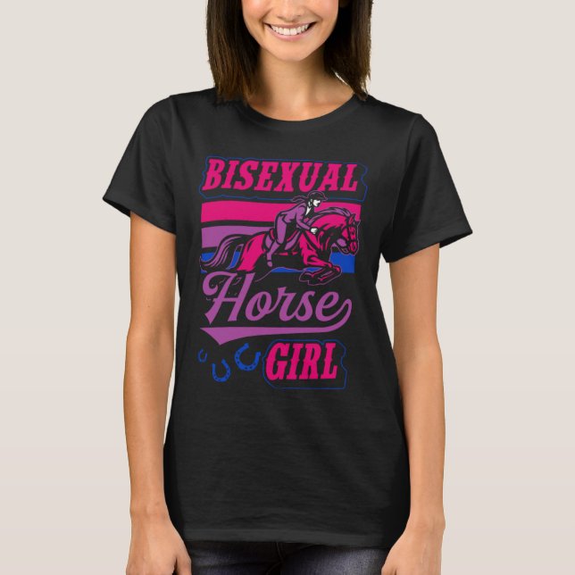 Bisexual Horse Girl Bisexual Pride Horse  Equestri T-Shirt (Vorderseite)