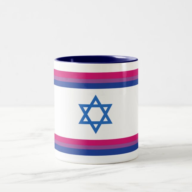 Bisexual Israel Pride Flag Small Zweifarbige Tasse (Mittel)