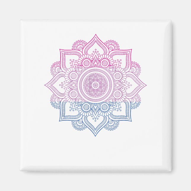 Bisexual LGBT Mandala Bi Pride Bisexuality LGBT Su Magnet (Vorne)