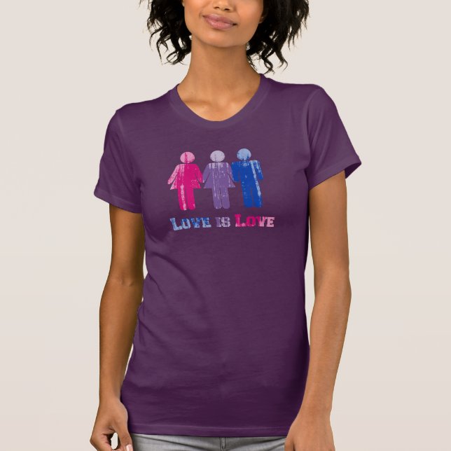 Bisexual-Liebe ist die beunruhigte Liebe T-Shirt (Vorderseite)