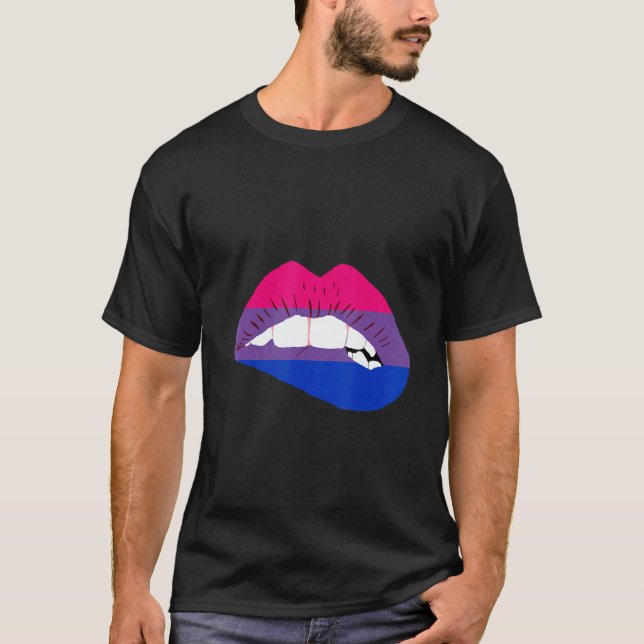 Bisexual Lips Bi Pride Bisexual Flag LGBTQ Bisexua T-Shirt (Vorderseite)