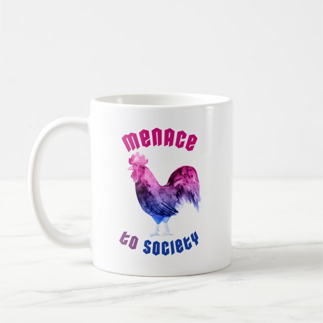 Bisexual Menace Rooster Kaffeetasse (Links)