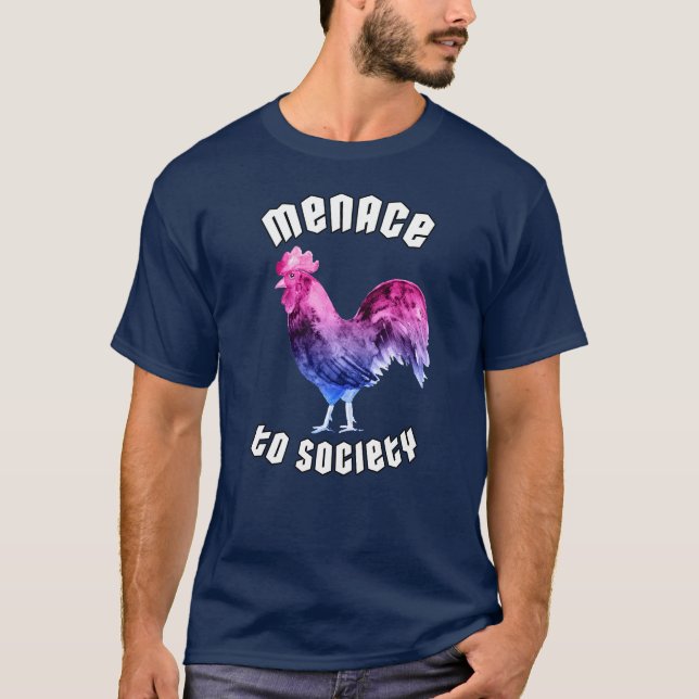 Bisexual Menace Rooster T-Shirt (Vorderseite)