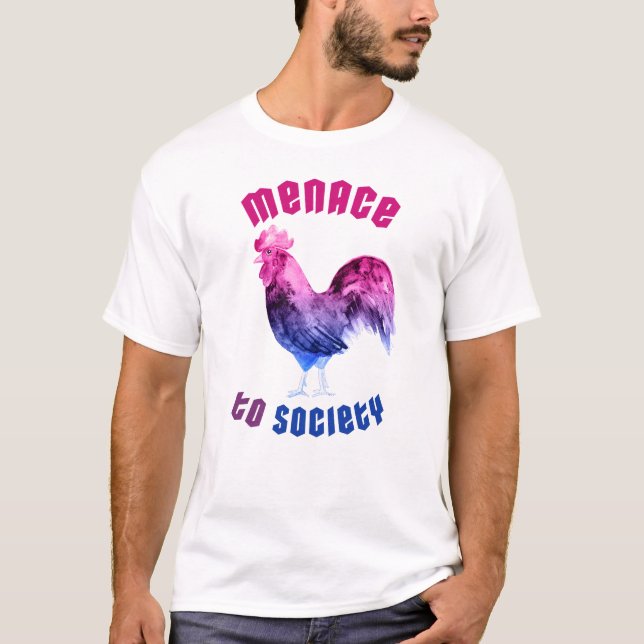 Bisexual Menace Rooster T-Shirt (Vorderseite)