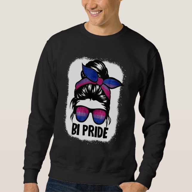 Bisexual Messy Bun Lgbt Q Cool Subtle Bi Pride Fla Sweatshirt (Vorderseite)