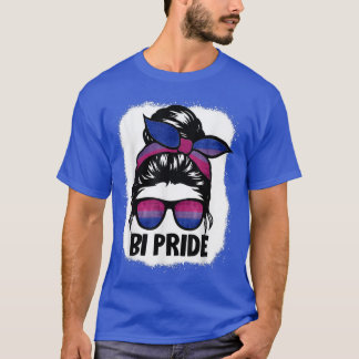 Bisexual Messy Bun LGBT-Q Cool Subtle Bi Pride Fla T-Shirt