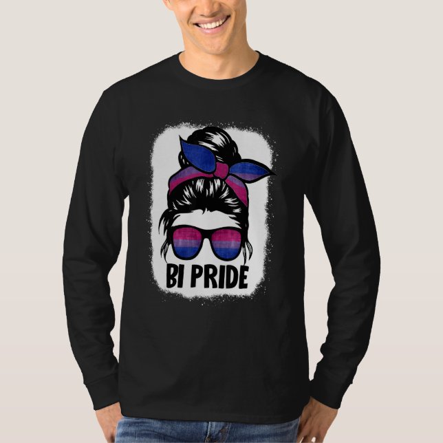 Bisexual Messy Bun Lgbt Q Cool Subtle Bi Pride Fla T-Shirt (Vorderseite)