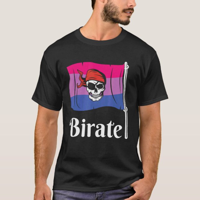 Bisexual Pirate Birate Lgbtq  Lgbt Gay Pride Tee (Vorderseite)