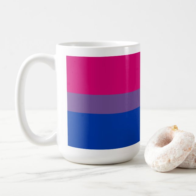 Bisexual Pride Banner Kaffeetasse (Mit Donut)